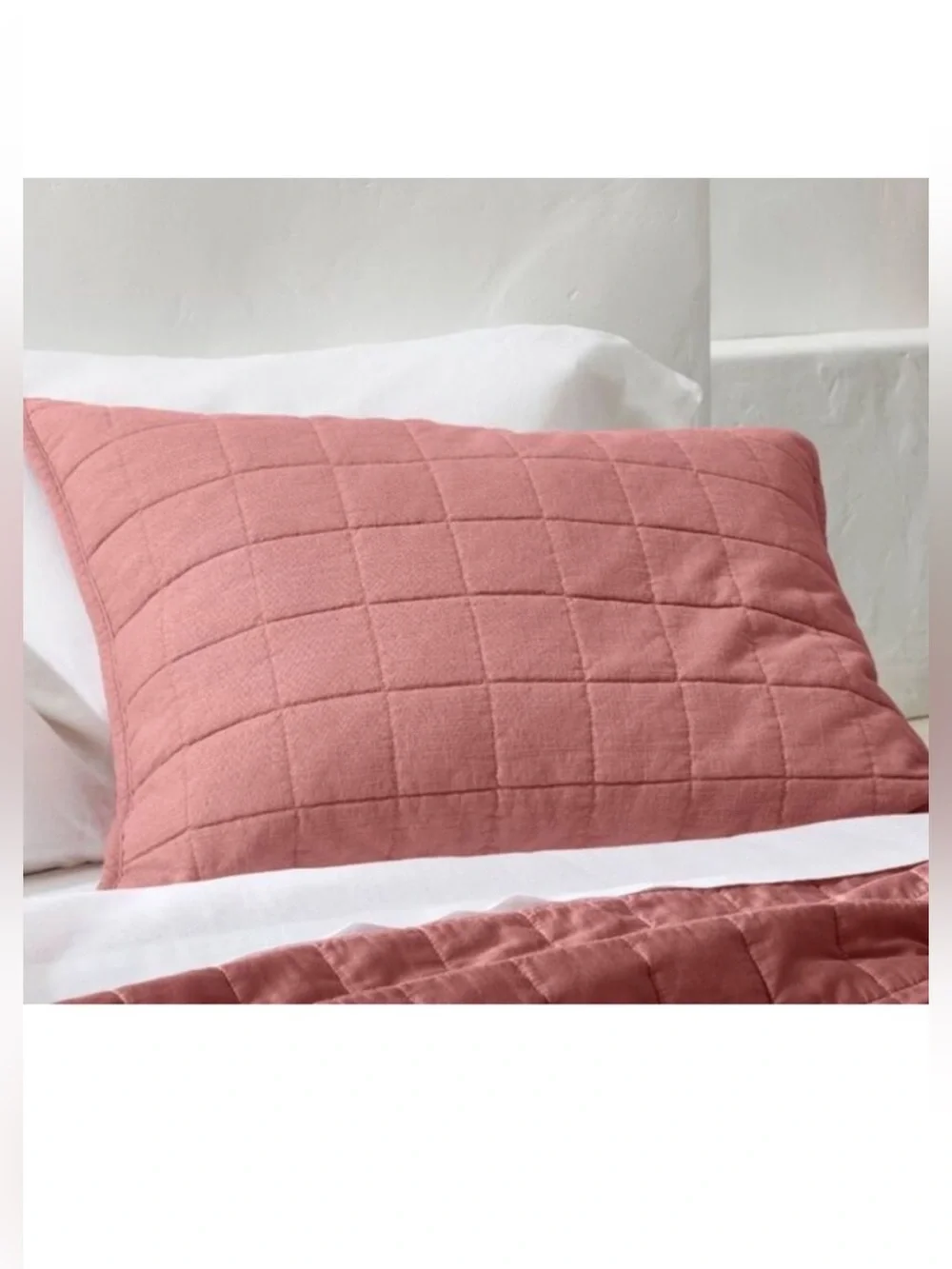 Casaluna Set of 2 Rose Heavyweight Linen Blend 20” x 26” Pillow Shams